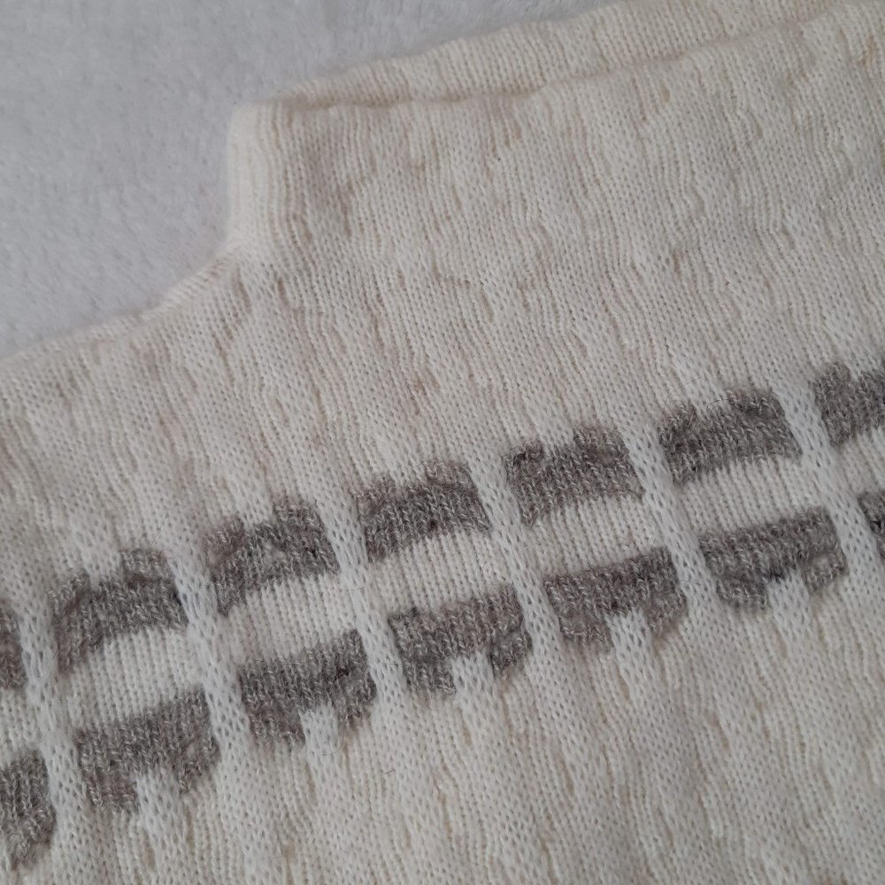 St Michael | Cream Pattern Mock-Neck Wool Sweater - Picture 4 of 6